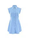 Veronica Beard Westcott Button-front Mini Dress In Blue