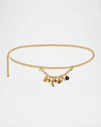 Veronica Beard Western Chain Belt With Removable Charm Bracelet In Odb