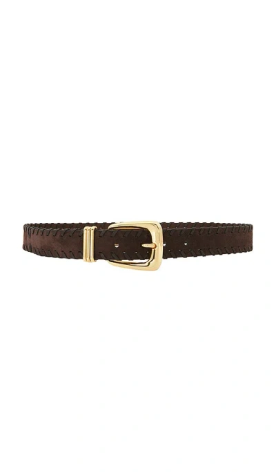 Veronica Beard Whipstitch Arch Belt In Brown