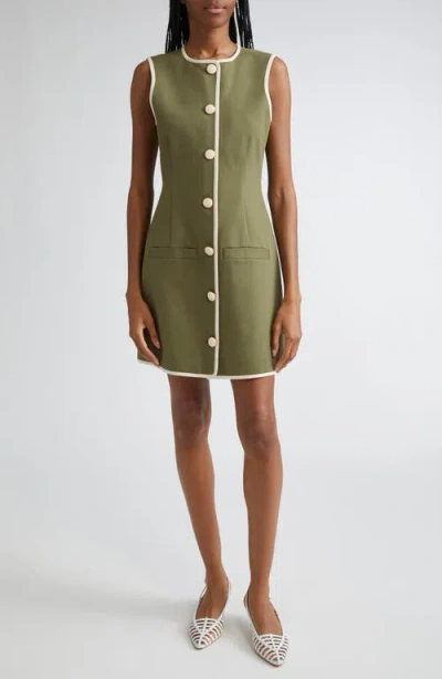 Veronica Beard Whistler Contrast Trim Sleeveless Dress