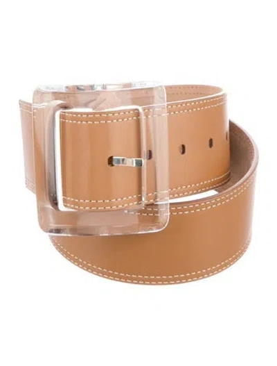 Pre-owned Veronica Beard Wide Leather Belt In Brown