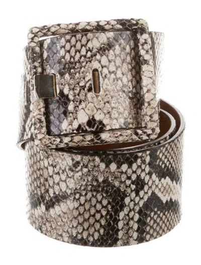 Pre-owned Veronica Beard Wide Leather Belt In Neutral