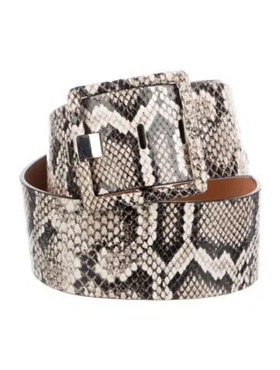 Pre-owned Veronica Beard Wide Leather Belt In Neutral