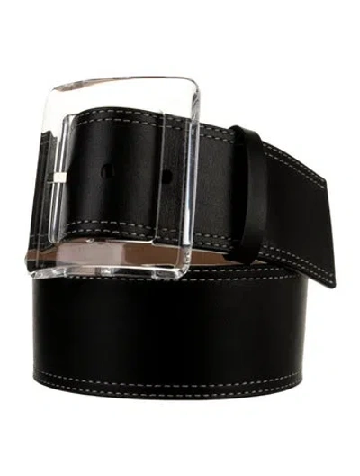 Pre-owned Veronica Beard Wide Leather Waist Belt In Black