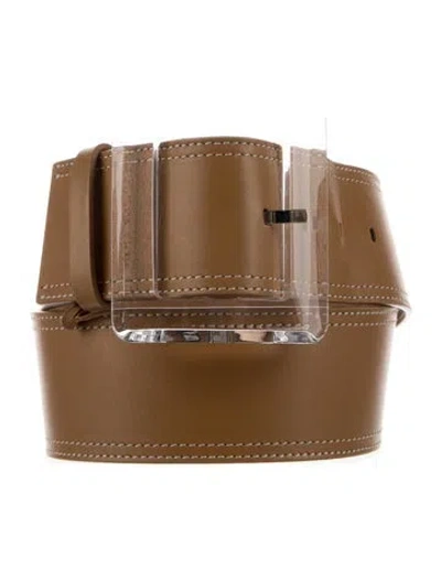 Pre-owned Veronica Beard Wide Leather Waist Belt In Brown