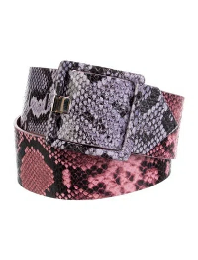 Pre-owned Veronica Beard Wide Leather Waist Belt In Pink