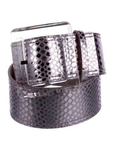 Pre-owned Veronica Beard Wide Leather Waist Belt In Purple