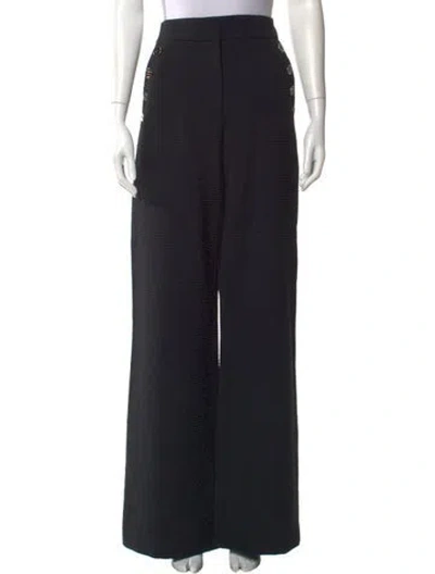 Pre-owned Veronica Beard Wide Leg Pants In Black