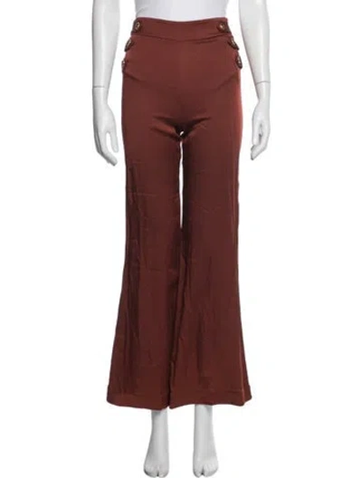 Pre-owned Veronica Beard Wide Leg Pants In Brown