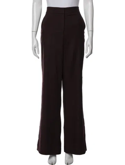 Pre-owned Veronica Beard Wide Leg Pants In Burgundy