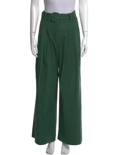 Pre-owned Veronica Beard Wide Leg Pants In Green