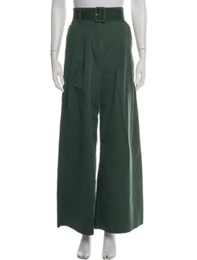 Pre-owned Veronica Beard Wide Leg Pants In Green