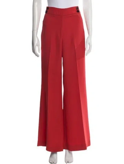 Pre-owned Veronica Beard Wide Leg Pants In Red