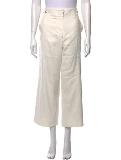 Pre-owned Veronica Beard Wide Leg Pants In White