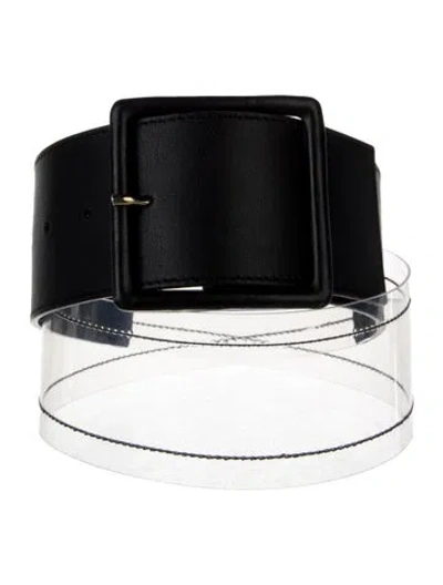 Pre-owned Veronica Beard Wide Pvc Waist Belt In Transparent