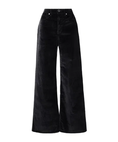 Veronica Beard Taylor Cotton-blend Velvet Wide-leg Pants In Black