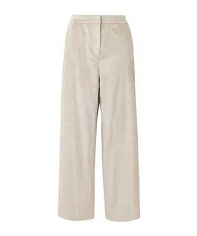Veronica Beard Grigore Cotton-blend Corduroy Wide-leg Pants In Neutral