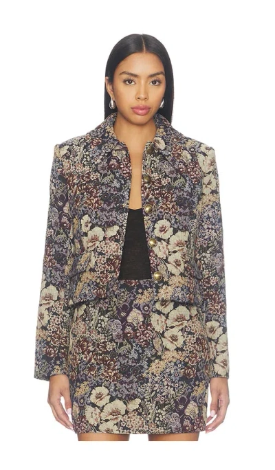 Veronica Beard Wilde Jacket With Collar In Dark Eggplant Multi
