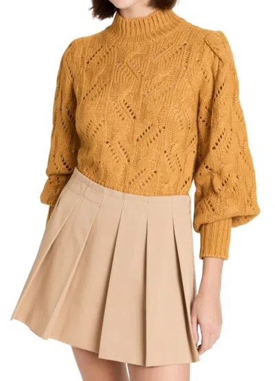 Veronica Beard Wilden Cable-knit Sweater In Gold