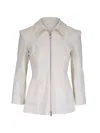Veronica Beard Willis Zip Fitted Jacket In Neutral