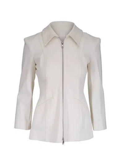 Veronica Beard Willis Zip Fitted Jacket In Neutral