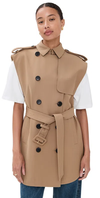Veronica Beard Willmott Trench Vest Hazelnut In Brown
