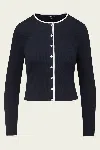 Veronica Beard Wilmer Contrast Trim Cardigan