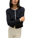 Veronica Beard Wilmer Contrast Trim Cardigan In Navy