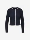 Veronica Beard Wilmer Contrast Trim Cardigan In Contrast Piping
