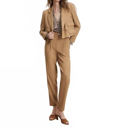 Veronica Beard Wisteria Cropped Pants In Hazelnut In Brown