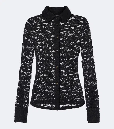 Veronica Beard Wittaker Sheer Lace Blouse In Black