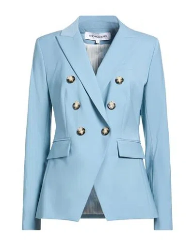 Veronica Beard Woman Blazer Azure Size 4 Wool, Polyamide, Elastane In Blue