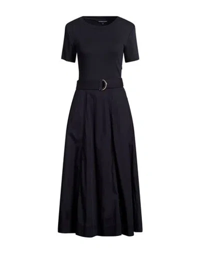 Veronica Beard Woman Midi Dress Navy Size L Cotton, Elastane In Blue