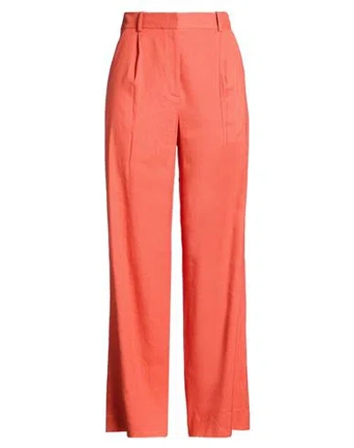 Veronica Beard Woman Pants Orange Size 10 Linen, Viscose, Elastane