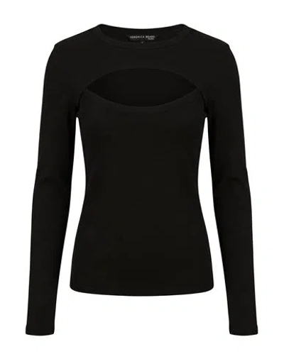 Veronica Beard Woman T-shirt Black Size Xs Cotton, Lycra