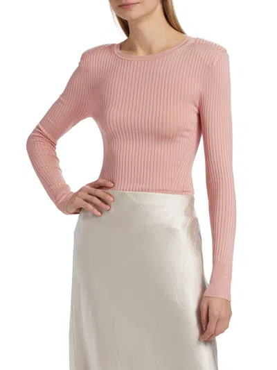 Veronica Beard Women's Acara Knit Long-sleeve Top In Pink