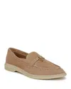 Veronica Beard Ailey Suede Medallion Slip-on Loafers In Sandtrail