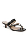 Veronica Beard Alanis Leather Crisscross Slide Sandals In Black