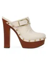 Veronica Beard Alek Platform Clog Sandal In Ivory In Chiffon