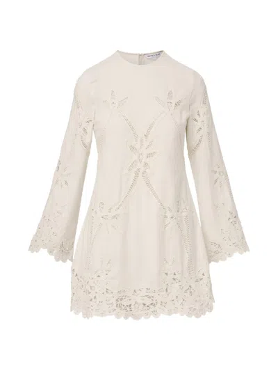 Veronica Beard Women's Amberg Cotton-linen Minidress In Neutral