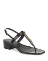 Veronica Beard Andie Leather Chain Slingback Sandals In Black