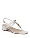 Veronica Beard Andie Leather Chain Slingback Sandals In Coconut