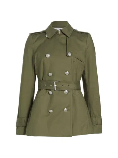 Veronica Beard Women's Angelique Belted Short Trench Coat In Stone Army