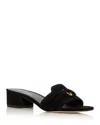 Veronica Beard Annette Suede Medallion Mule Sandals In Black