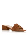 Veronica Beard Annette Suede Medallion Mule Sandals In Hazelwood