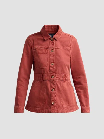 Veronica Beard Anzu Twill Utility Jacket In Rust