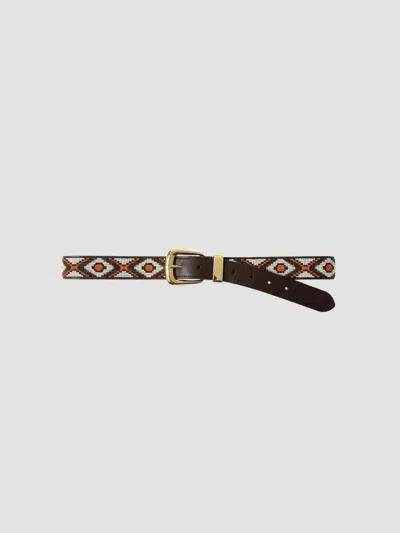 Veronica Beard Women's Arch Beaded Belt In Orange Multi