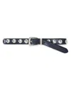 Veronica Beard Arch Studded Leather Belt In Gray