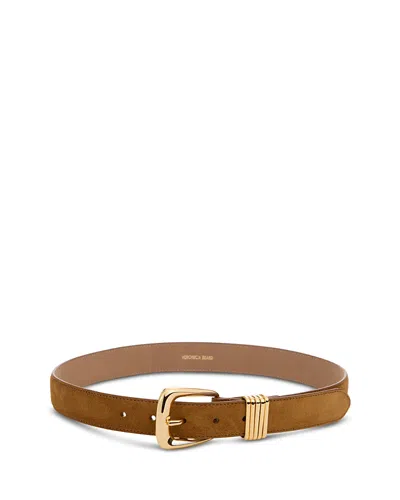 Veronica Beard Women's Arch Suede Belt In Brown