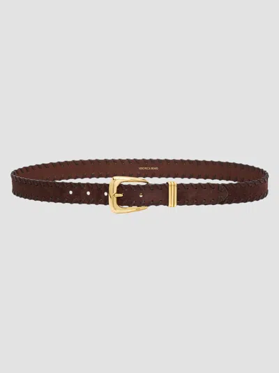 Veronica Beard Women's Arch Suede Whipstitch Belt In Espresso